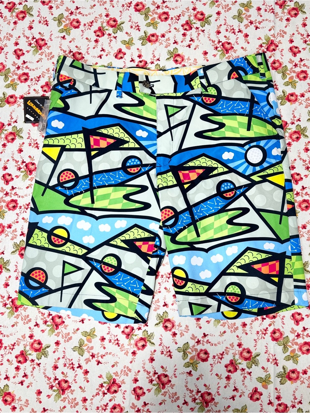 Loudmouth Men's Athletic Shorts — Blue, Green, Yellow, Black, White